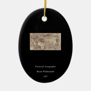 1507 de Wereldkaart van Martin Waldseemuller Keramisch Ornament