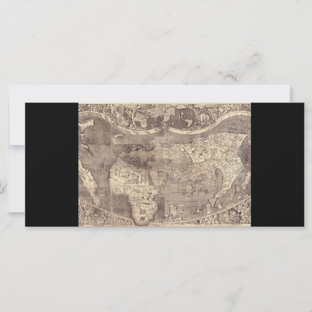 1507 Martin Waldseemuller Wereldkaart (Voorkant)