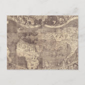 1507 Martin Waldseemuller Wereldkaart Briefkaart (Voorkant)