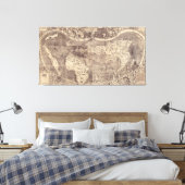 1507 Martin Waldseemuller Wereldkaart Canvas Afdruk (Insitu (Slaapkamer))