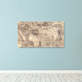 1507 Martin Waldseemuller Wereldkaart Canvas Afdruk (Insitu (Houten vloer))