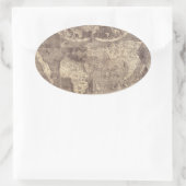 1507 Martin Waldseemuller Wereldkaart Ovale Sticker (Tas)