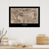 1507 Martin Waldseemuller Wereldkaart Poster (Keuken)