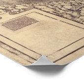 1507 Martin Waldseemuller Wereldkaart Poster (Hoek)