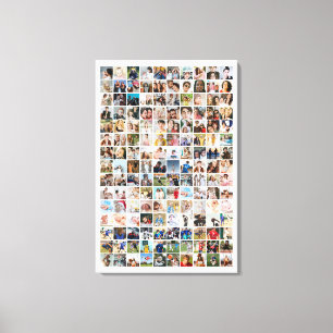 150 Foto Collage Gepersonaliseerd Fotorooster Canvas Afdruk