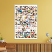 150 Foto Collage Persoonlijk Foto Rooster Canvas Afdruk (Insitu (Woonkamer))