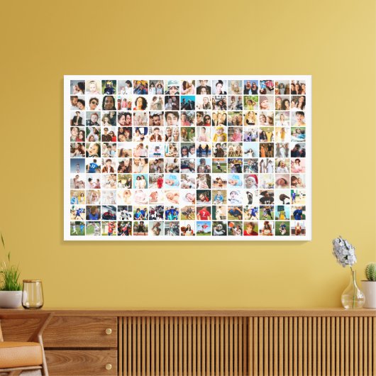150 foto's Aangepaste fotocollage vierkant raster Canvas Afdruk (Insitu (Woonkamer))