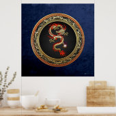 [150] Golden Chinese Dragon Fucanglong Poster (Keuken)