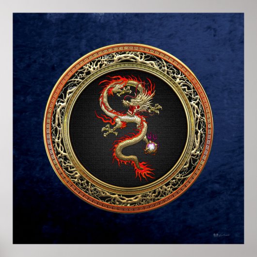 [150] Golden Chinese Dragon Fucanglong Poster (Voorkant)