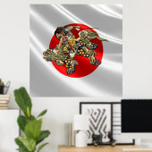 [150] Hokusai - Shoki Riding Shishi Lion Poster (Thuiskantoor)