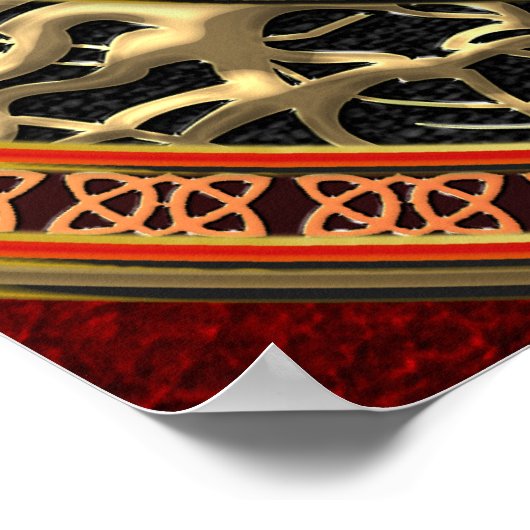 [150] Hokusai - Shoki Riding Shishi Lion Poster (Hoek)