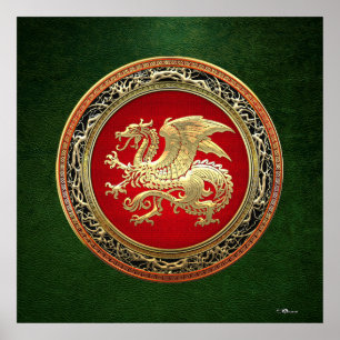 [150] IJslandse draak, Landvætir [Gold] Poster