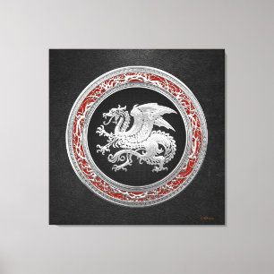 [150] IJslandse draak, Landvætir [Silver] Canvas Afdruk