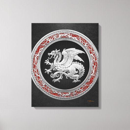 [150] IJslandse draak, Landvætir [Silver] Canvas Afdruk (Voorkant)