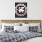 [150] IJslandse draak, Landvætir [Silver] Canvas Afdruk (Insitu (Slaapkamer))