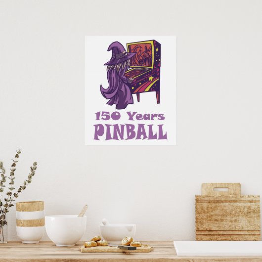 150 jaar Pinball Wizard Arcade Birthday Poster (Keuken)