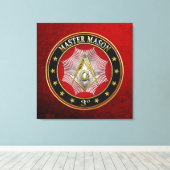 [150] Master Mason - 3rd graads Square & Compass Canvas Afdruk (Insitu (Houten vloer))
