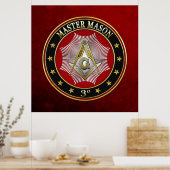 [150] Master Mason - 3rd graads Square & Compass Poster (Keuken)