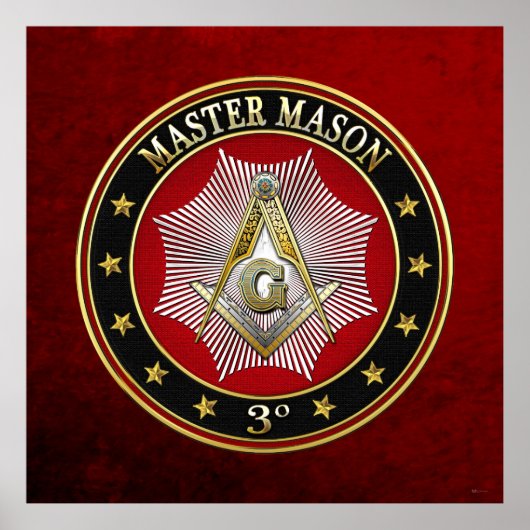 [150] Master Mason - 3rd graads Square & Compass Poster (Voorkant)