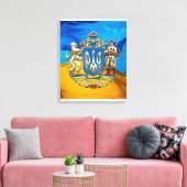 [150] Oekraïne: Voorgesteld wapenschild Canvas Afdruk (Insitu (Woonkamer))