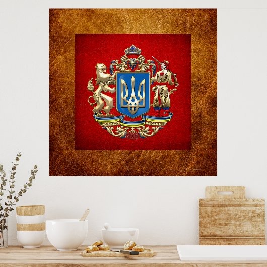 [150] Oekraïne: Voorgesteld wapenschild Poster (Keuken)