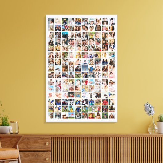 150 Photo Collage Personalized Picture Grid Canvas Afdruk (Insitu (Woonkamer))