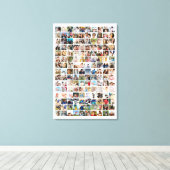 150 Photo Collage Personalized Picture Grid Canvas Afdruk (Insitu (Houten vloer))