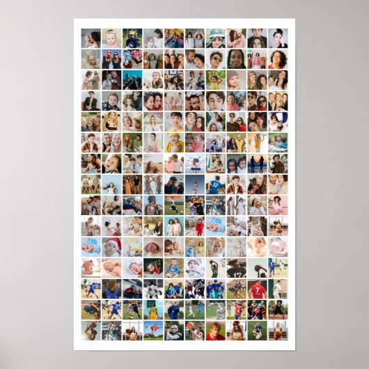 150 Photo Collage Personalized Picture Grid Poster (Voorkant)