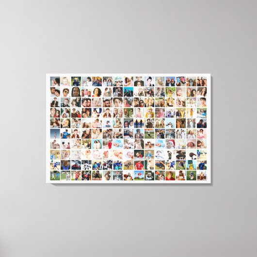 150 Pictures Custom Photo Collage Square Grid Canvas Afdruk (Voorkant)