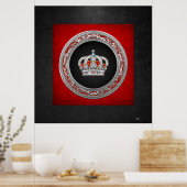 [150] Prince-Princess King-Queen Crown [Zilver] Poster (Keuken)