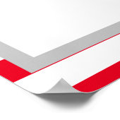 150 Rood/Witte Stripes Wedding Seating Chart Poster (Hoek)