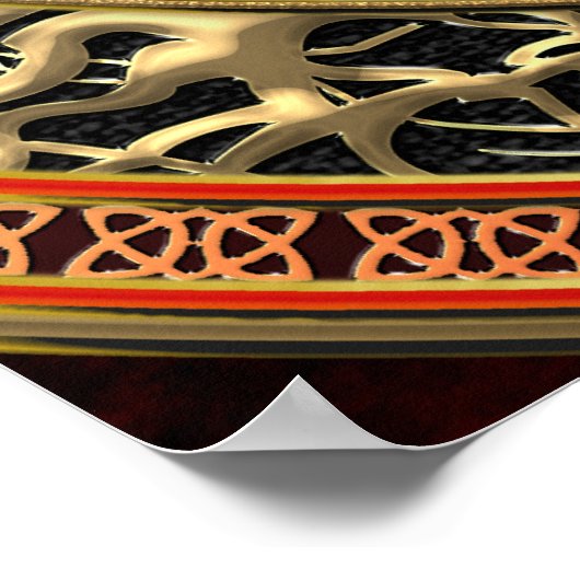 [150] Rosy Cross (Roos Croix) op Red & Gold Poster (Hoek)