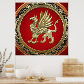 [150] Sacred Gold Griffin Poster (Keuken)