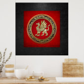 [150] Sacred Gold Griffin Poster (Keuken)