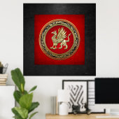 [150] Sacred Gold Griffin Poster (Thuiskantoor)