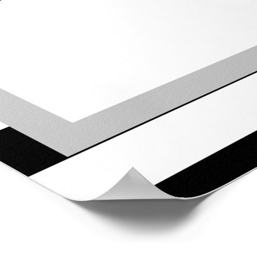 150 Schuifje voor de bruiloft met zwarte/witte str Poster (Hoek)