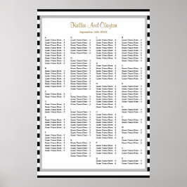 150 Schuifje voor de bruiloft met zwarte/witte str Poster