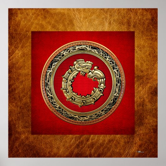 [150] Serpent God Quetzalcoatl [Gold] Poster (Voorkant)