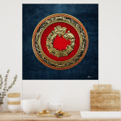 [150] Serpent God Quetzalcoatl [Gold] Poster (Keuken)