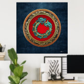 [150] Serpent God Quetzalcoatl [Jade] Poster (Thuiskantoor)