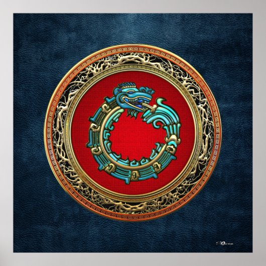 [150] Serpent God Quetzalcoatl [Jade] Poster (Voorkant)