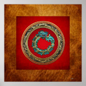 [150] Serpent God Quetzalcoatl [Jade] Poster (Voorkant)