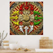 [150] Tibetan Double Dorje Mandala Poster (Keuken)