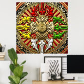 [150] Tibetan Double Dorje Mandala Poster (Thuiskantoor)