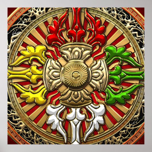 [150] Tibetan Double Dorje Mandala Poster (Voorkant)