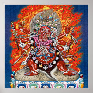 [150] Tibetan Thangka - Wrathful Deity Hayagriva Poster