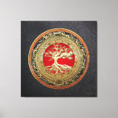 [150] Treasure Trove: Celtic Tree of Life [Gold] Canvas Afdruk (Voorkant)