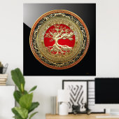[150] Treasure Trove: Celtic Tree of Life [Gold] Poster (Thuiskantoor)