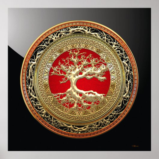 [150] Treasure Trove: Celtic Tree of Life [Gold] Poster (Voorkant)