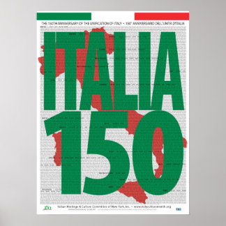 150e Jubileum Unificatie van Italië Poster